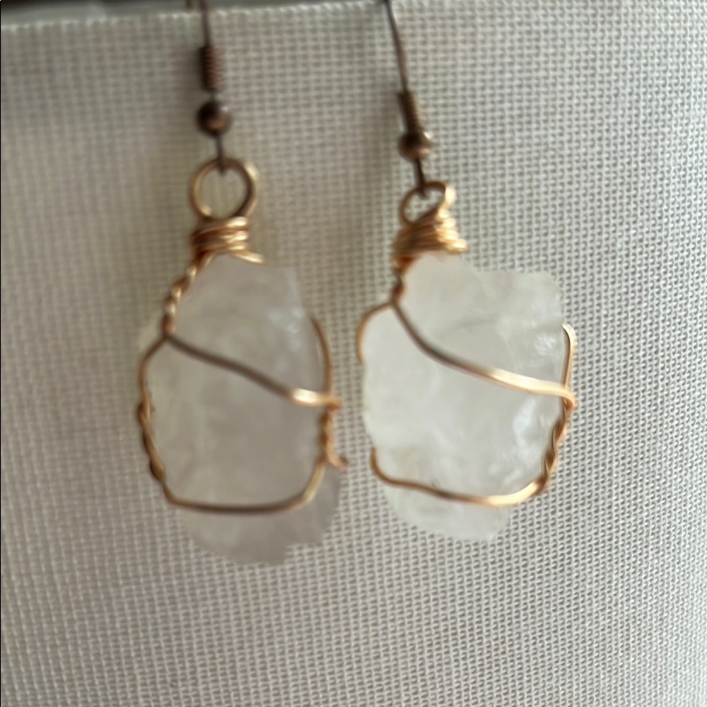 Elegant Gold Wire-Wrapped Earrings